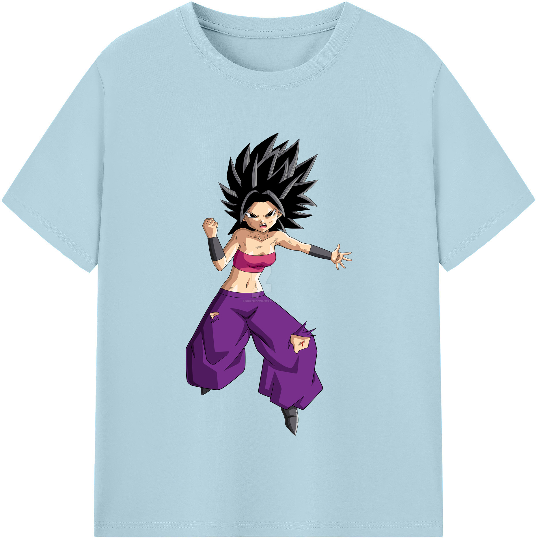 （画像用） ドラゴンボール カリフラ DRAGON BALL Caulifla 綿100％半袖Tシャツ（フロントプリント）